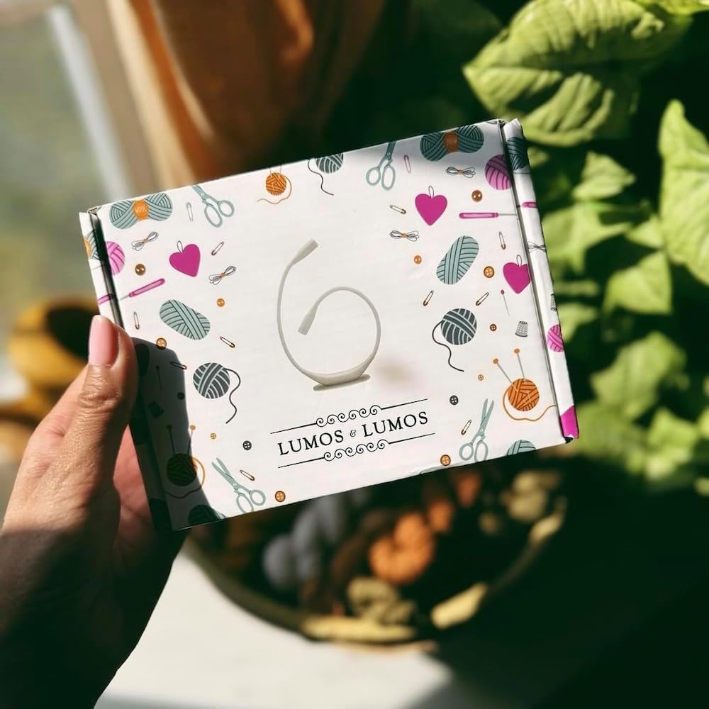 Lumos Knitting Light, Crafter Light Around Neck for Knitters and Crocheters, 3 Colors & Adjustable Brightness. Portable, Wearable, Rechargeable&Long Lasting (White)