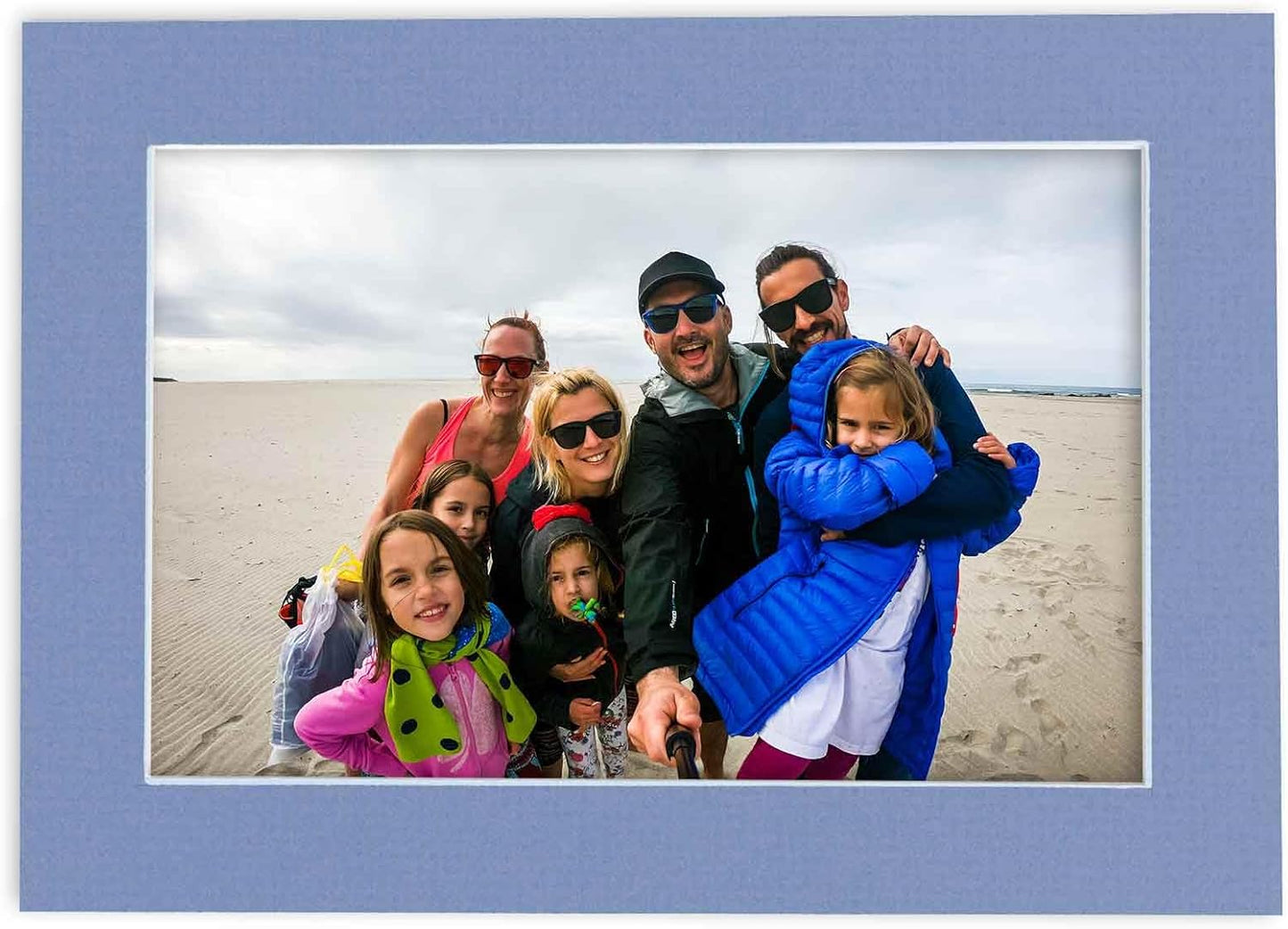 Pack of Ten Acid Free 11x14 Mats Bevel Cut for 8.5x11 Photos - Brittany Blue Precut Matboards With Backing Boards and Self Seal Photo Mat Bags For Pictures, Photos, Framing - 4-ply Thickness