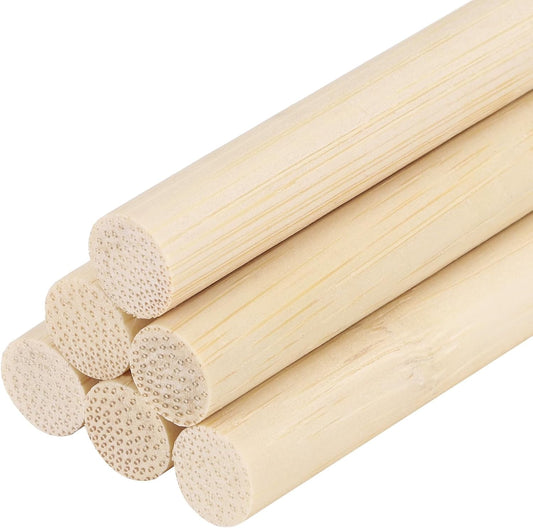 DMiotech 50 Pack 3/8" x 6" Wooden Dowel Rods Unfinished Natural Sticks Wood Craft Sticks for Home Decor Projects and Making DIY Craft,Wood Color