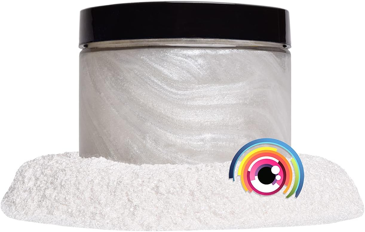 Eye Candy Pigments Premium White Mica Powder - AKI White (25gr) - for Epoxy, Resin, Soap, Paint, Woodworking, Acrylic Pouring, Bath Bombs, Fishing Lures - DIY Arts and Crafts Additive