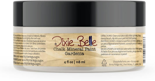Dixie Belle Paint Company Chalk Finish Furniture Paint – Gardenia (4oz) – Matte Chic Chalk Mineral DIY Furniture Paint