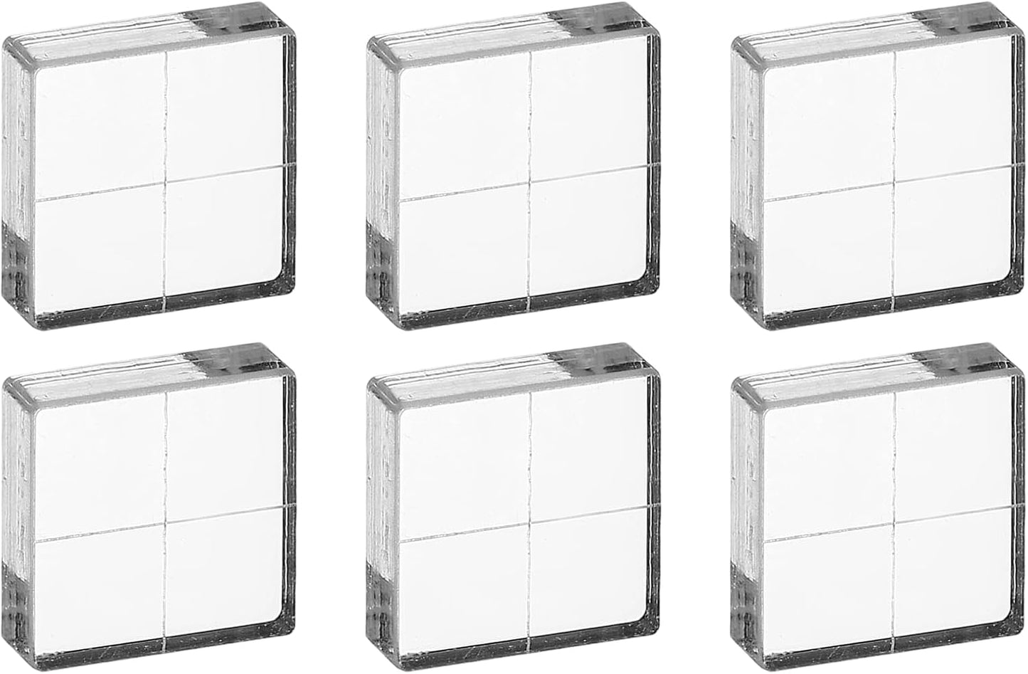 PATIKIL 1"x1" Acrylic Stamp Block, 6Pcs Clear Stamping Block with Grid Lines Decorative Mounting Blocks Square for Scrapbooking DIY Crafts Card Making