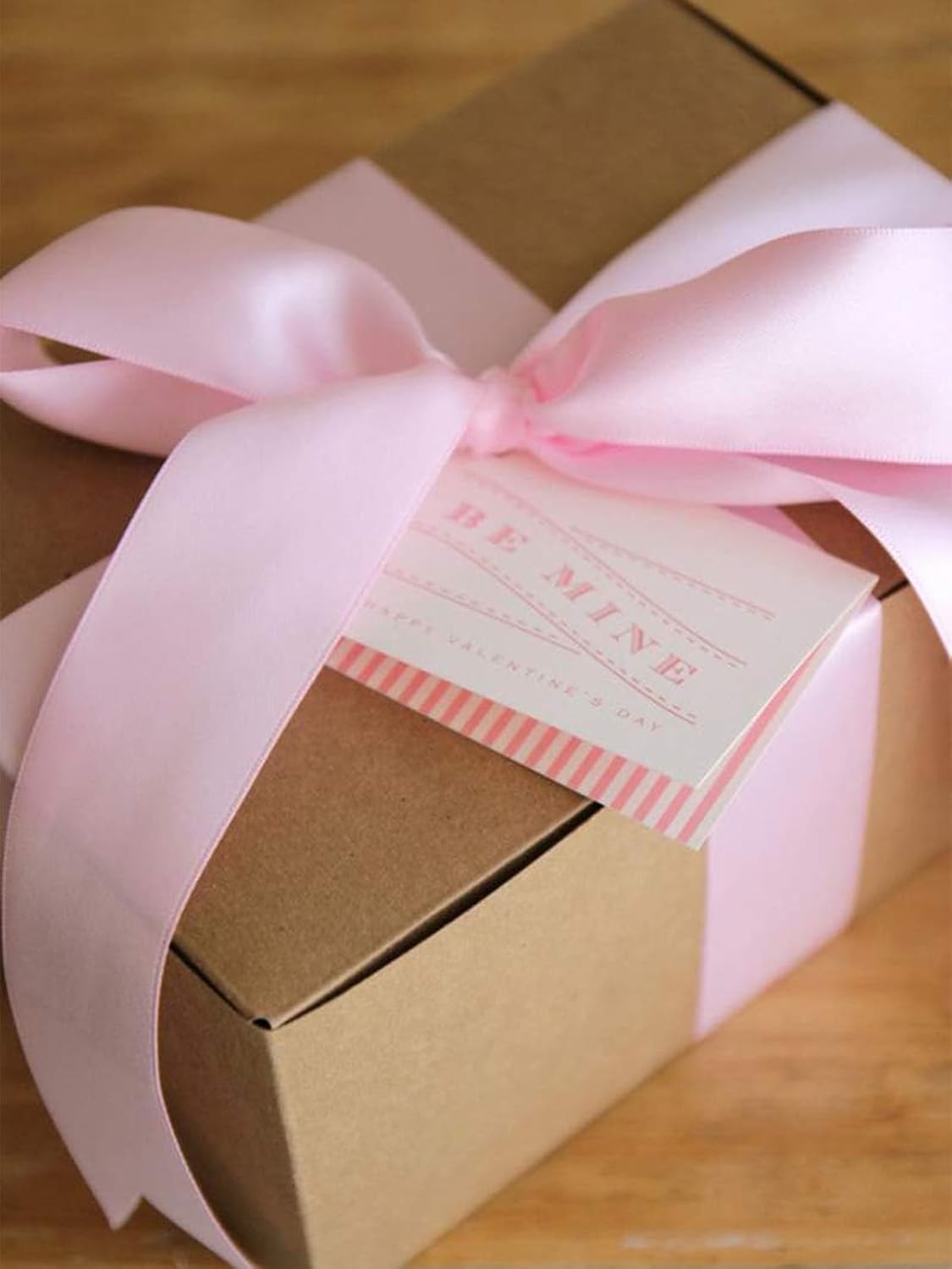 1-1/2" x 100 Yards Light Pink Polyester Satin Ribbon Single Faced Fabric Ribbons for Eternal Roses, Flower Bouquets, Gift Wrapping, Crafts, Bridal Shower, Wedding Decor