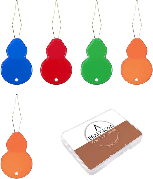 BEADNOVA Embroidery Needle Threader Tool 5pcs Plastic Wire Loop Sewing Machine Needle Threader for Hand Sewing Cross Stitch Craft Knitting Quilting (5pcs, Mix Colors)