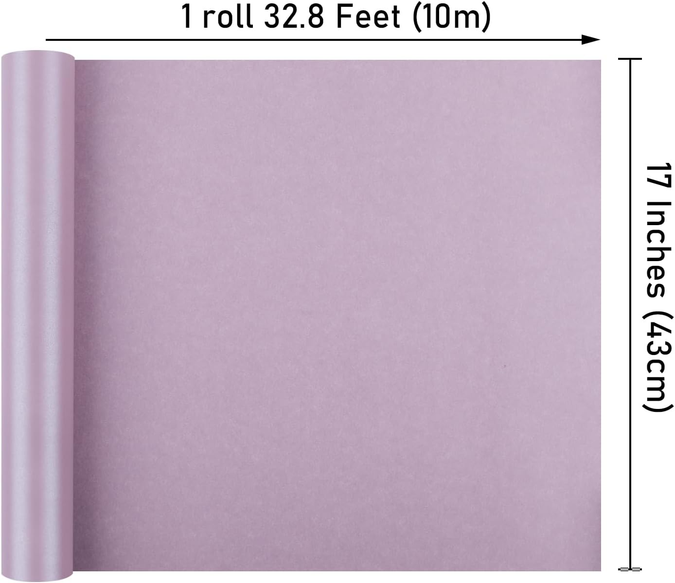 NESCCI Lavender Color Matte Wrapping Paper,Solid Color Pearly-Lustre Paper,Gift Wrapping Paper,Perfect for Wedding,Valentine's Day,Birthday, Christmas,Baby Shower,DIY Bouquet (17 Inches X 32.8 Feet)