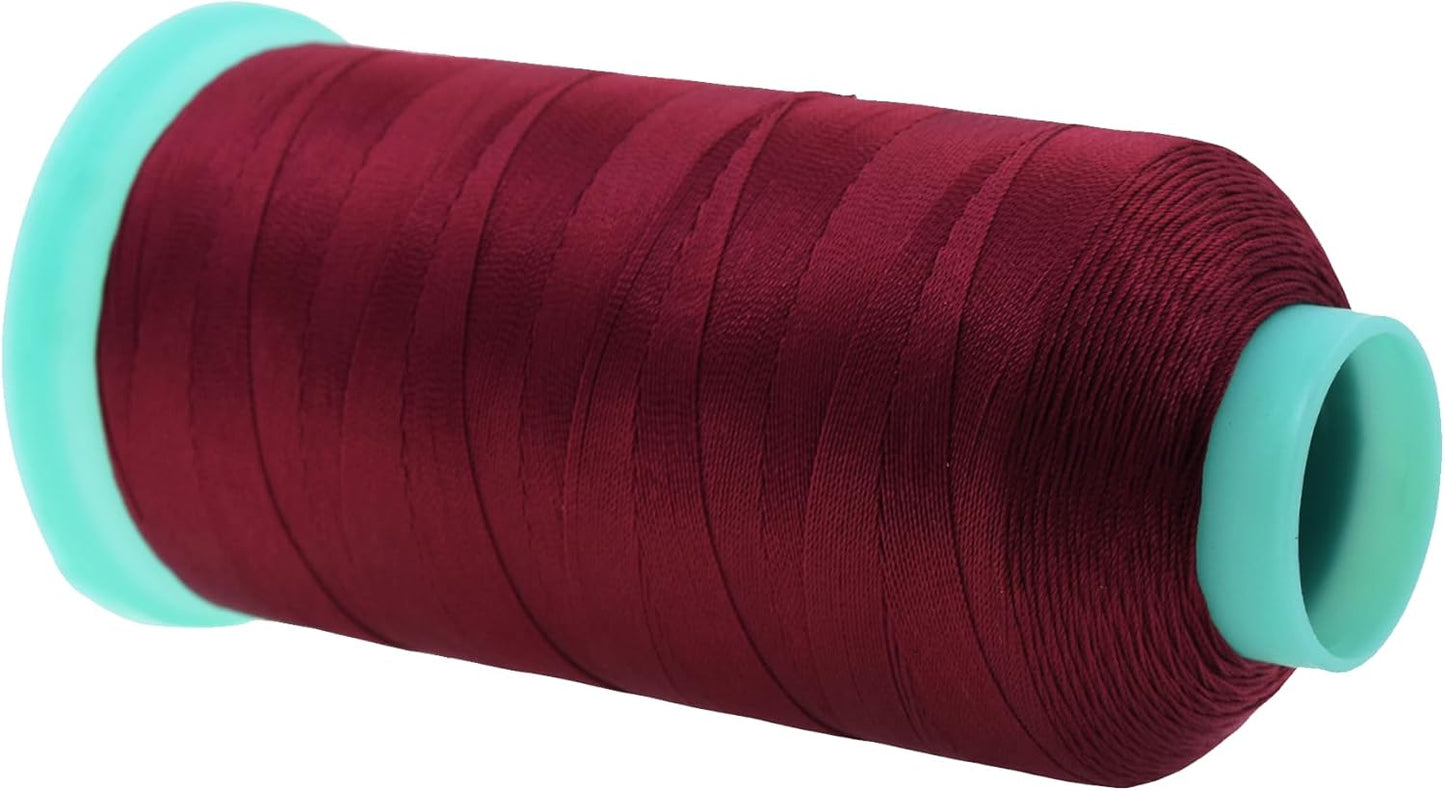 Mandala Crafts Bonded Nylon Thread Wine Heavy Duty Sewing Threads - 1100 YDs Size 92 280D T90 Tex 90 Thread for Leather Jeans Weaving Outdoor Marine Upholstery Threads