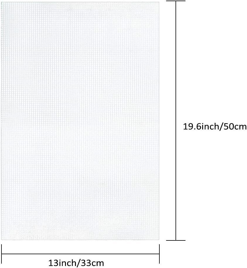 Pllieay 3 Pieces Big Size Mesh Plastic Canvas Sheets for Embroidery, Acrylic Yarn Crafting, Knit and Crochet Projects, 6 Count(19.6 X 13 inch)