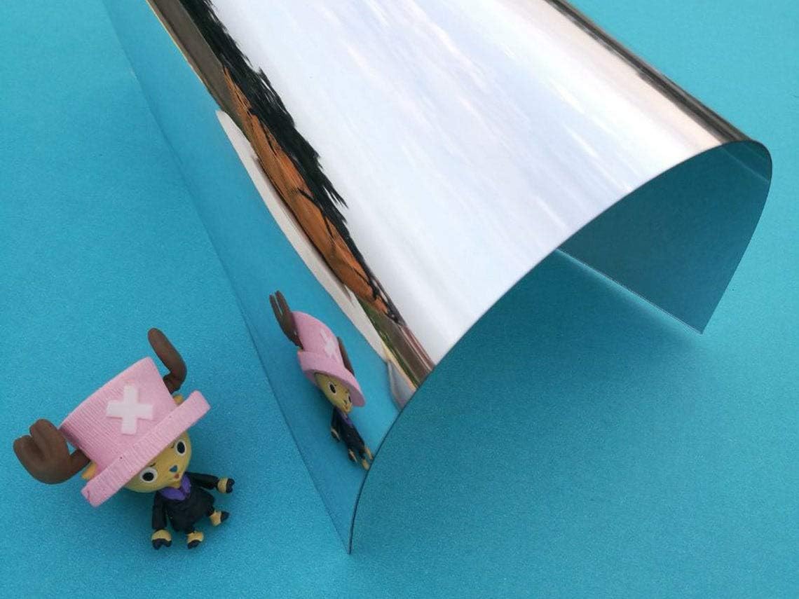 Adhesive Mirror Sheet 6 x 9 Inches Flexible Mirrors Sheets (8 Pack) | Non-Glass Self Adhesive Stick on Mirror Tiles | Cut Mirror Paper to Size, Peel and Stick, Great for Crafts and Mirror Wall