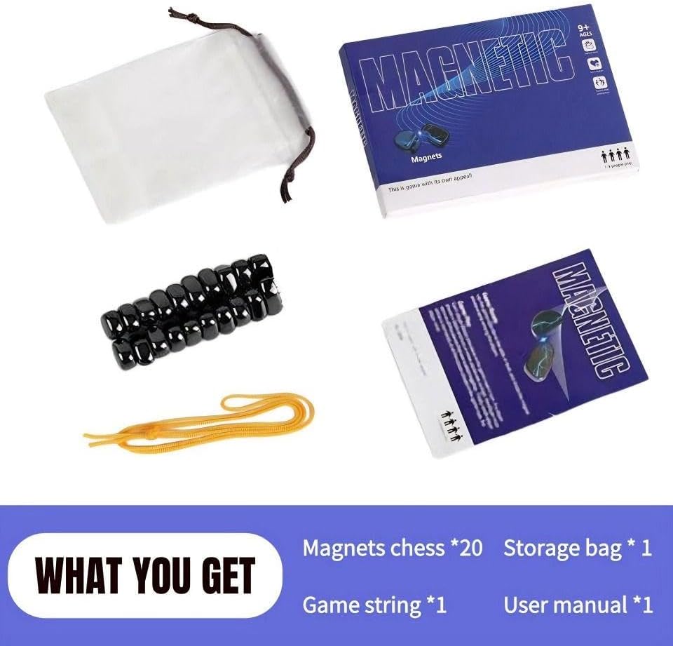 Bighero Magnetic Chess Game, Tabletop Magnetic Strategy Game,Multiplayer Battle Magnet Board Games,2025 Family Games for Kids and Adults, Portable Magnetic Chess Set with 20 Stones W