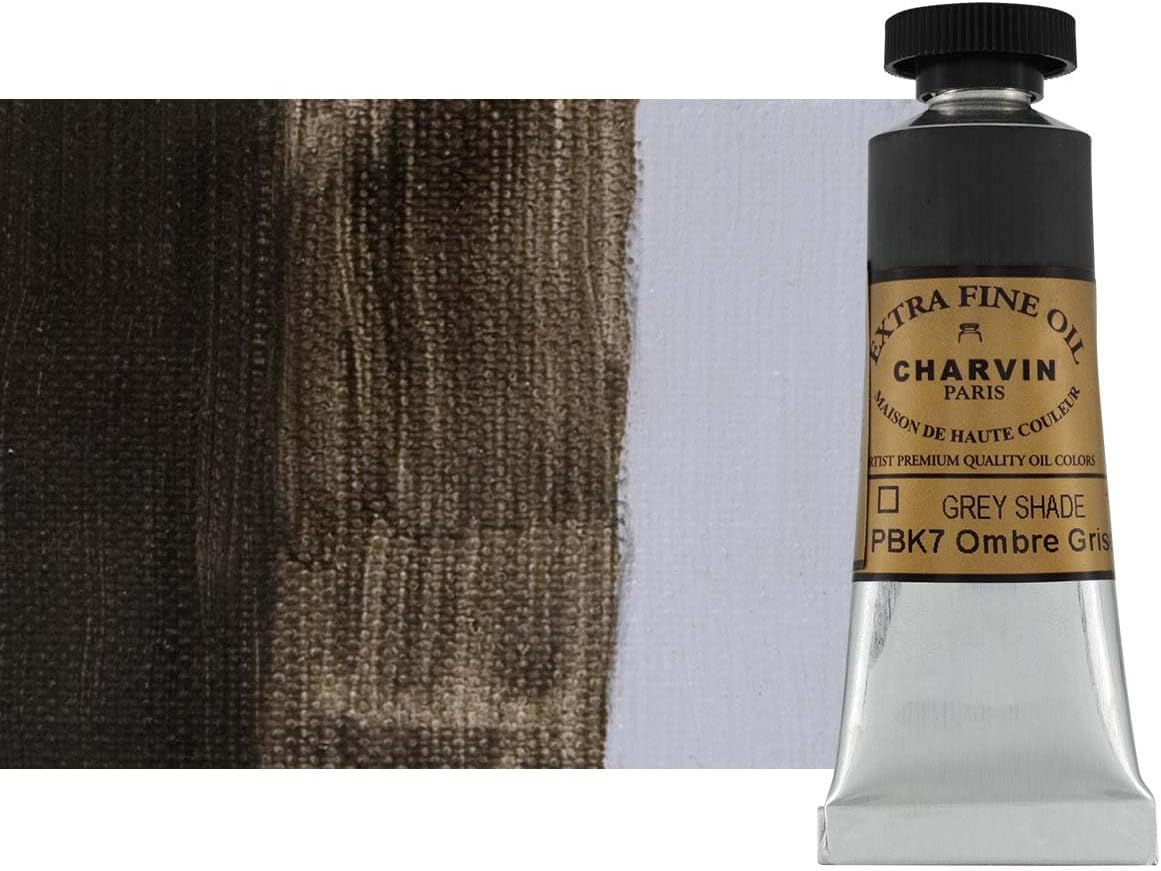 Charvin Extra Fine Oil Paint, Grey Shadow 20 ml - Triple-Milled, Rich Texture, Poppy Oil-Based, Light-Fast, Handmade, Archival Quality
