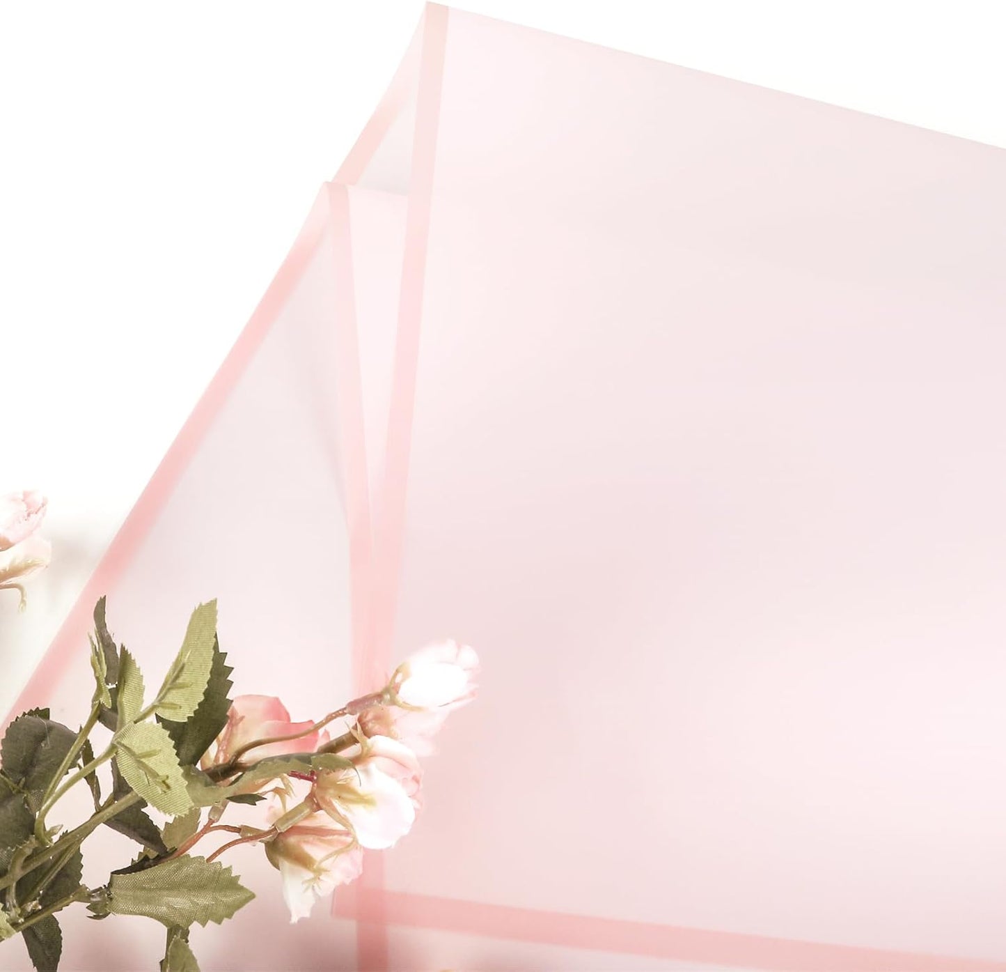 FUHITIM 20 Sheets Flower Wrapping Paper - Waterproof Floral Bouquet Packaging Paper for DIY Crafts，Florist Supplies Packaging Paper for Wedding Birthday Gift (Translucent Light Pink)