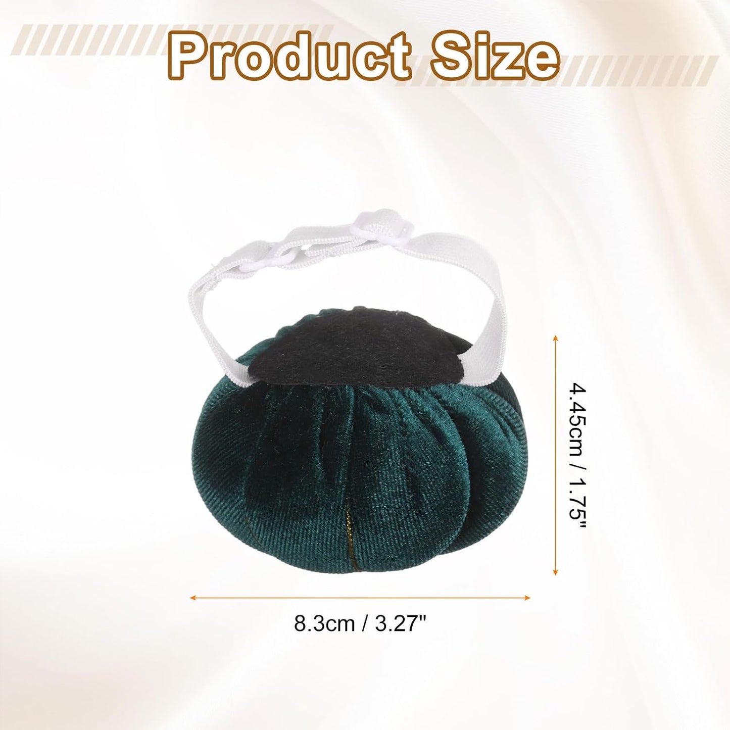 HARFINGTON Wrist Pin Cushion Wristband Sewing Pincushion Polyester Pin Holder Wearable Pumpkin Shaped Needles Wristband with 100 Head Needles for Sewing Quilting DIY Crafts, Green