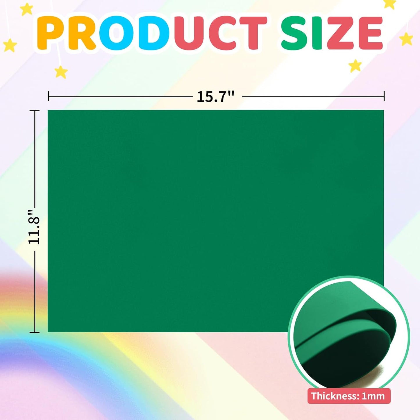 20 PCS EVA Foam Sheets DIY Handcraft Materials 1mm Thick 15.7 x 11.8 Inches Green EVA Foam Papers for Arts and Crafts(Green)