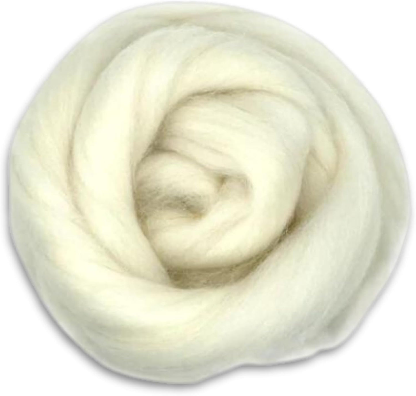 Revolution Fibers Dyed Corriedale Wool | 8.2 Ounces of Premium Combed Wool Top | 26 Micron, 100% Pure Corriedale Wool Roving, Ethically Sourced (Lightning White)