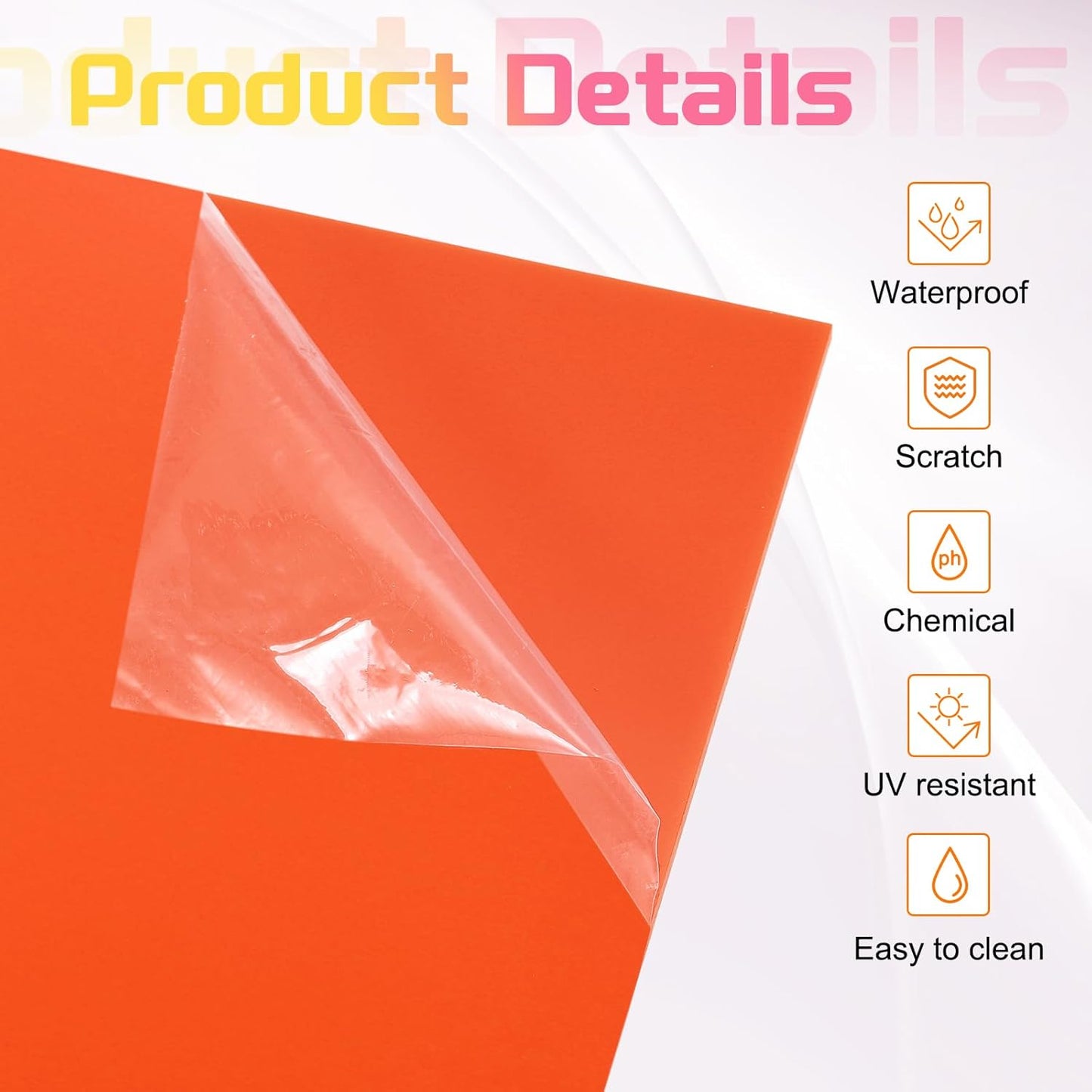 uxcell 4Pcs Acrylic Sheets 8x8 Inch Acrylic Panel 1/8 Inch-3mm Plastic Board for Picture Frames Sign Holders DIY Display Projects Craft, Orange