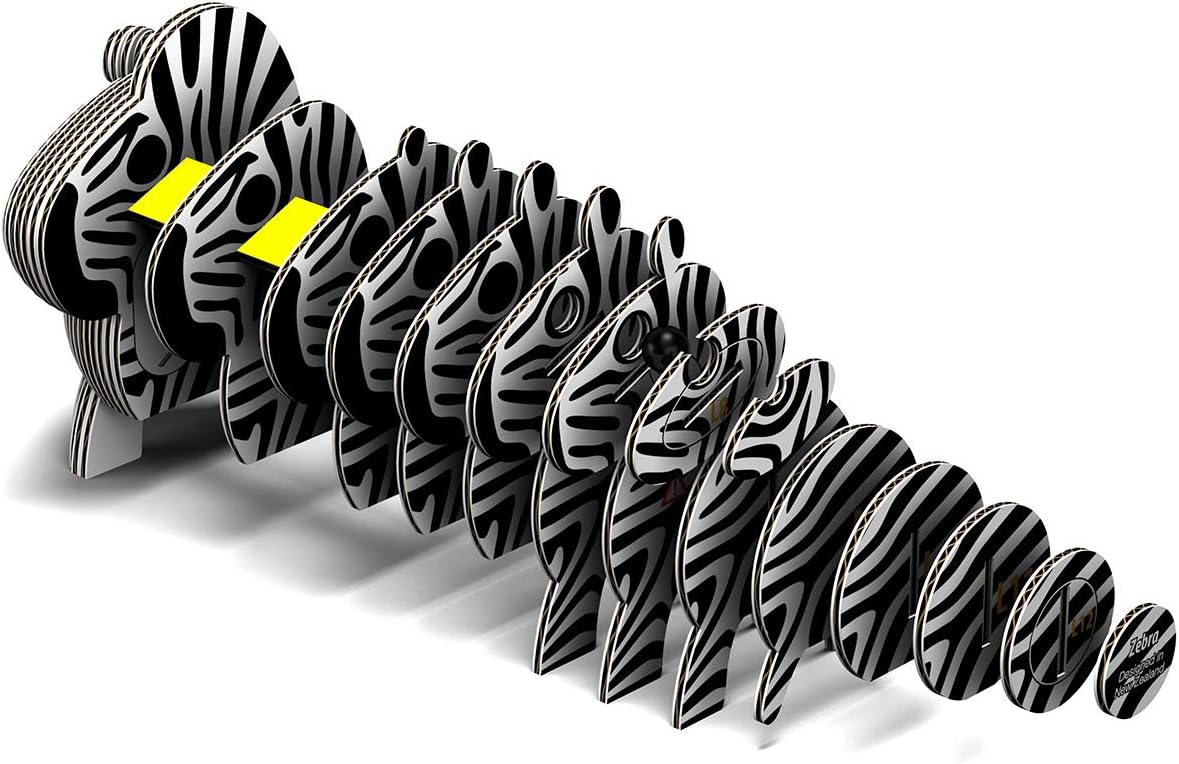 Eugy Zebra 3D Puzzle, 26 Piece Eco-Friendly Educational Toy Puzzles for Boys, Girls & Kids Ages 6+
