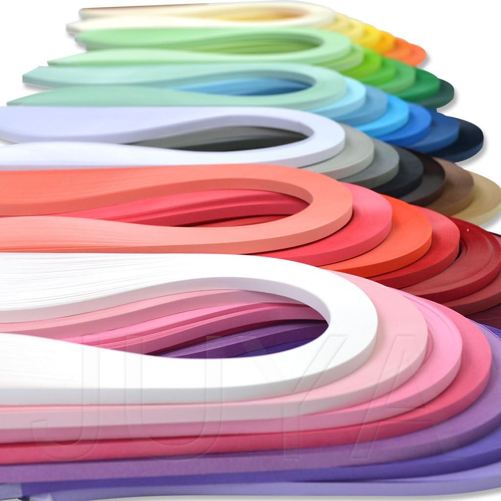 JUYA Single Color Paper Quilling Strips Set 42 Colors 100 Strips per Pack 2/3/5/7/10 mm Width Available 42 colors, width 5 mm (0.20 in)