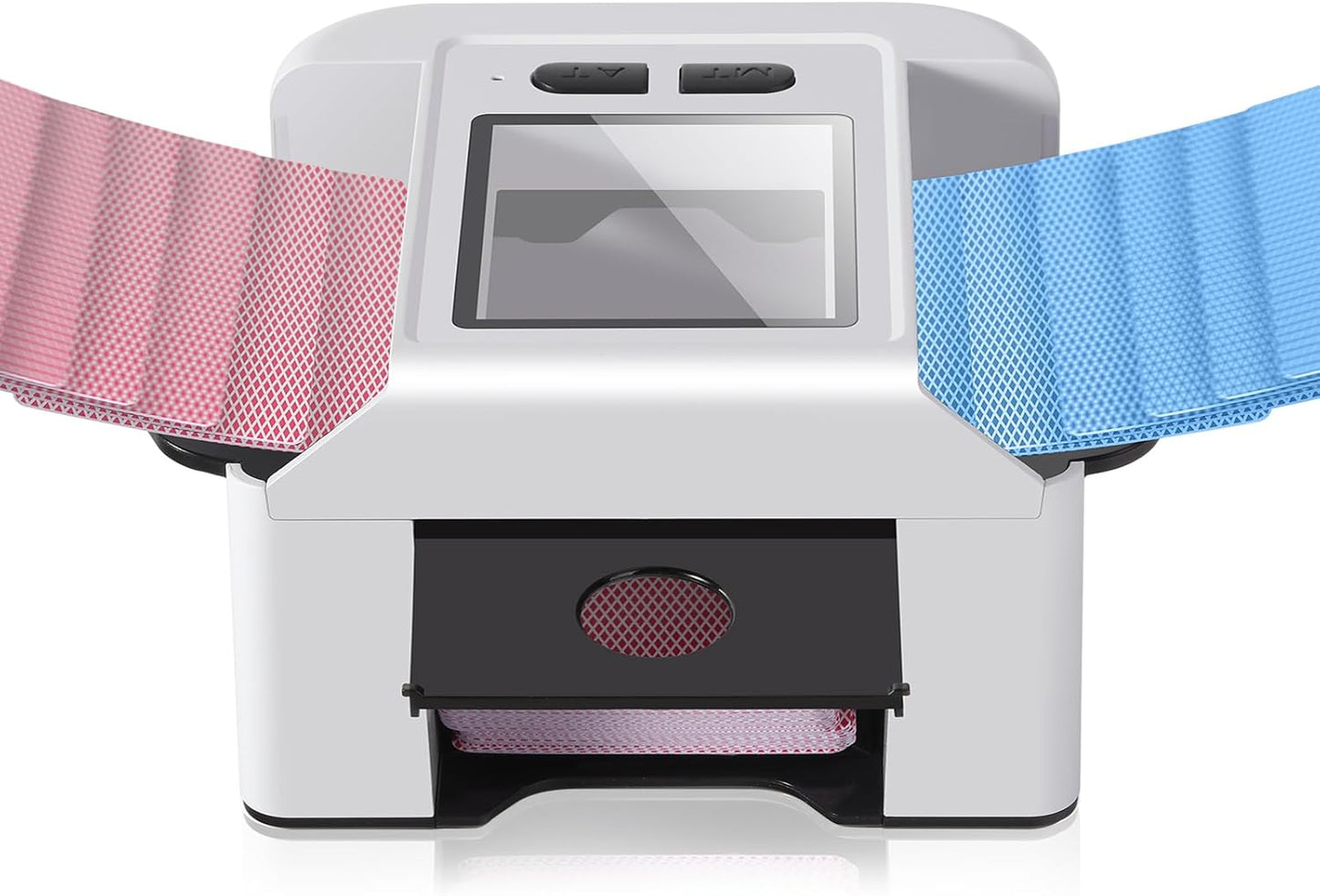 ONTILT M1 Automatic Card Shuffler with AUTO & Manual Mode, Low Noise, Rechargeable Built-in 200mAH Battery, Portable Electric Shuffling Machine for 1-2 Decks Poker, UNO, Blackjack, Skip-Bo, Phase 10