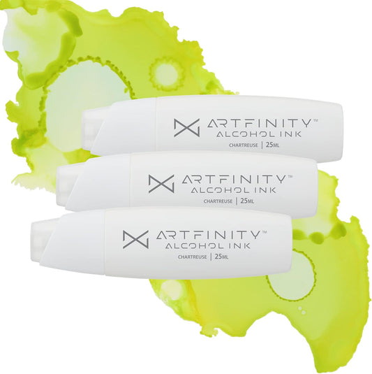 Alcohol Inks 3 Pack - Vibrant, Professional, Dye-Based Alcohol Inks for Artfinity Alcohol Markers, Artists, Drawing, & More! - Chartreuse YG1-3