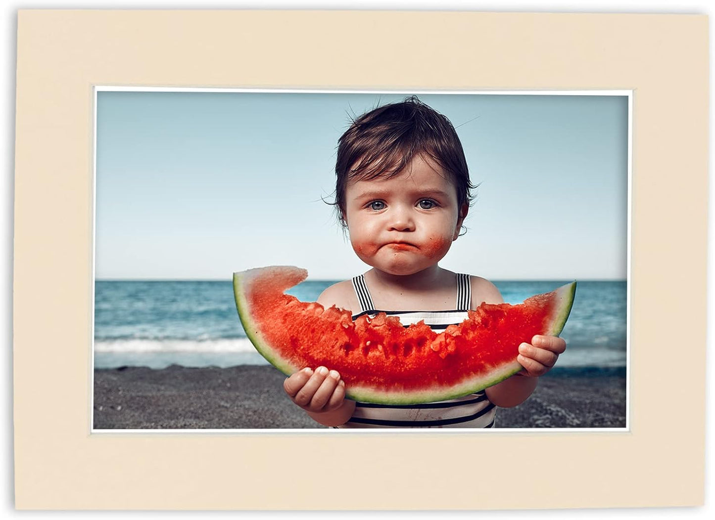 8x10 Mat Bevel Cut for 5.5x8.5 Photos - Acid Free Cream Precut Matboard - For Pictures, Photos, Framing - 4-ply Thickness