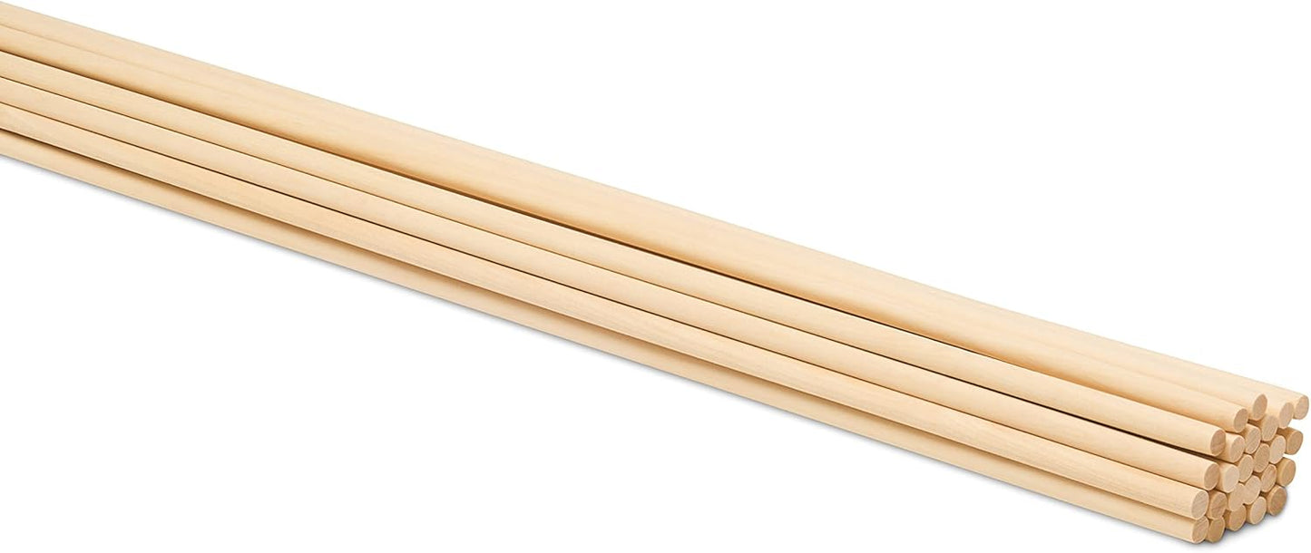 Dowel Rods Wood Sticks Wooden Dowel Rods - 5/16 x 18 Inch Unfinished Hardwood Sticks - for Crafts and DIYers - 25 Pieces by Woodpeckers
