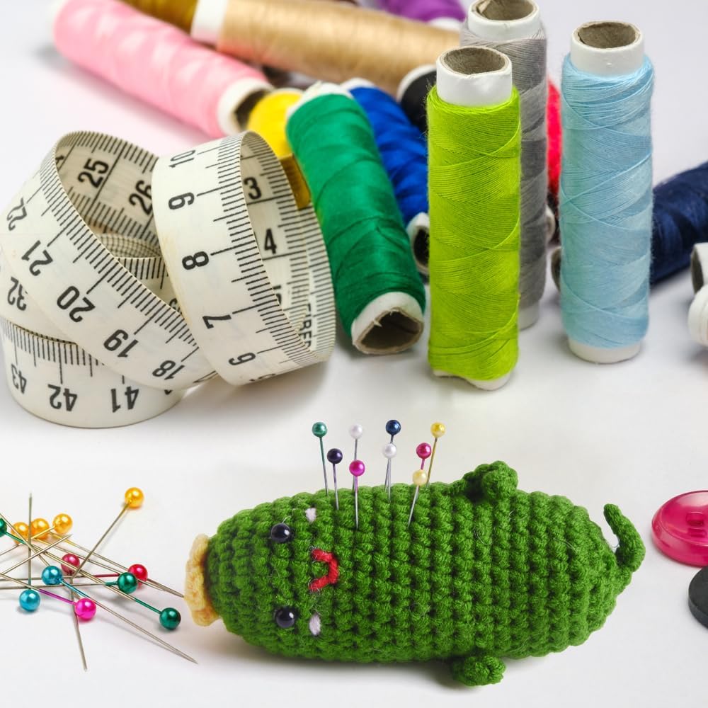 Cucumber Pin Cushion, Handmade Knitted Pincushions, Cute Pin Cushions Needle Holders for Sewing Quilting Accessory, DIY Crafts or Patchwork Decor.02