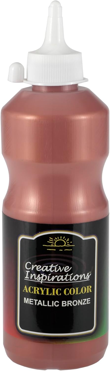 Creative Inspirations Acrylic Paint - Metallic Rich Bronze - 500 mL Bottle - Smooth & Creamy Consistency, Vibrant Pigmentation, Great Coverage for Artists - Clean Up with Soap & Water