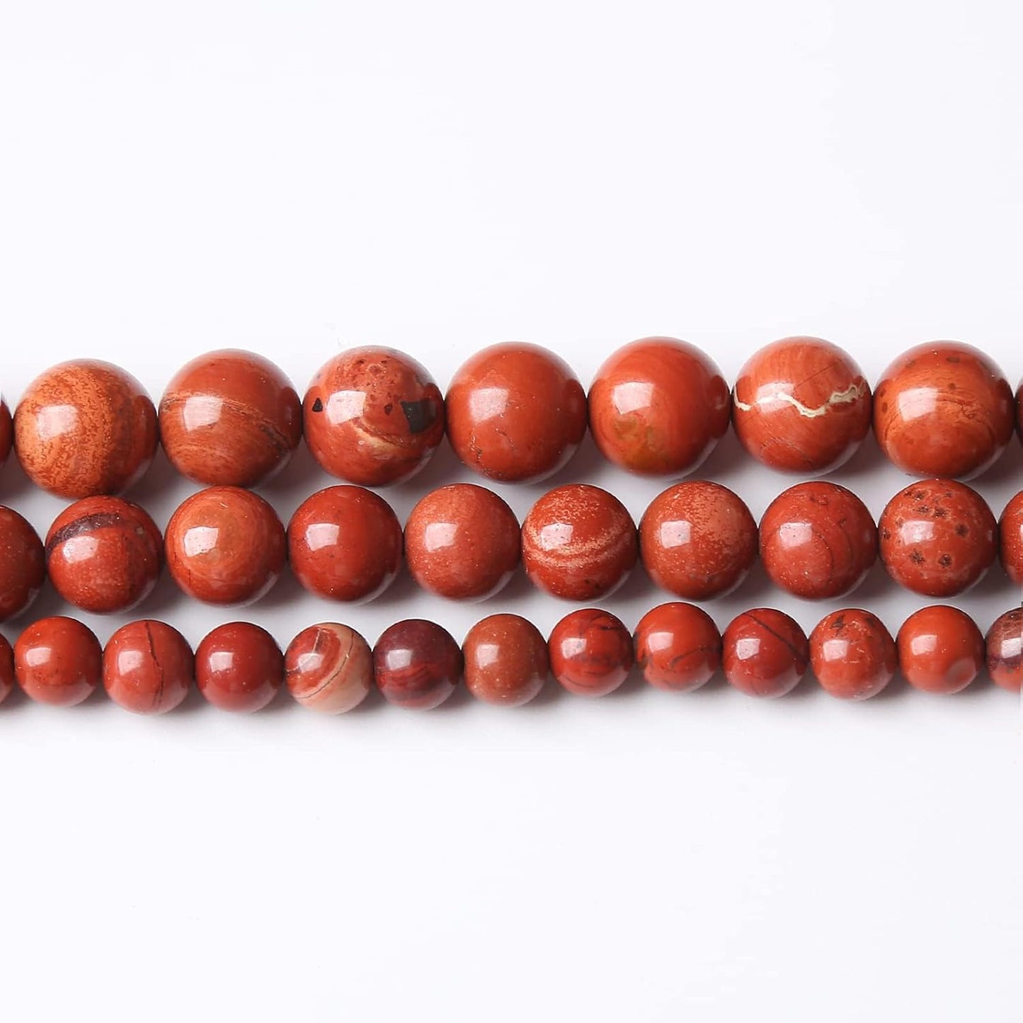 90PCS 4MM Red Jasper Beads Round Loose Stone Beads for Jewelry Making DIY Energy Stone Healing Power Bracelet 15"