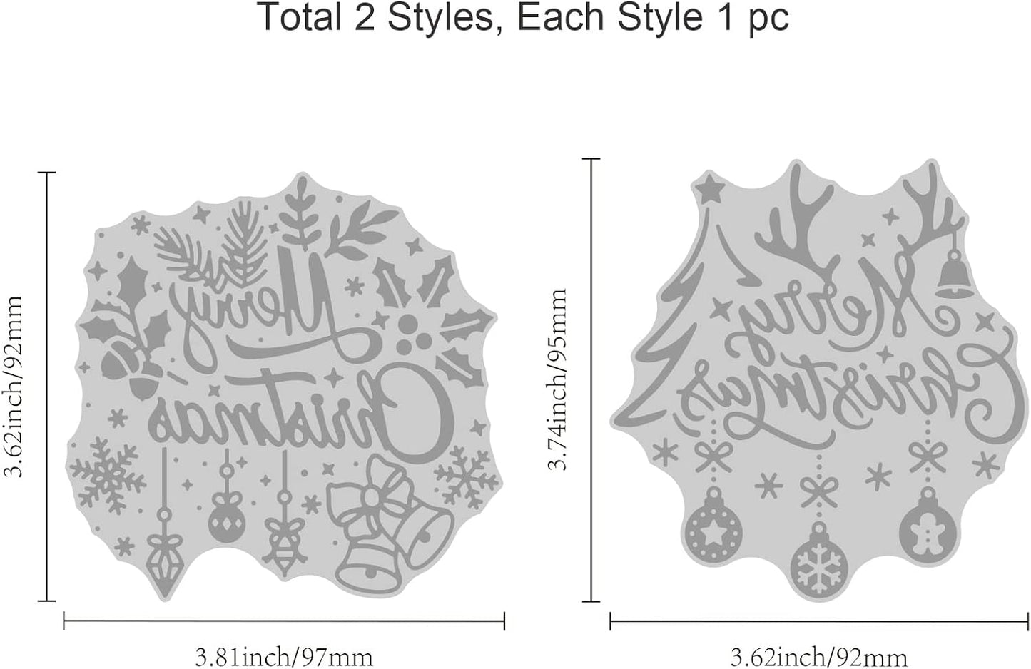 ORIGACH 2 PCS Merry Christmas Hot Foil Plate for Card Making DIY Scrapbooking Paper Decor Embossing Foil Handmade Craft