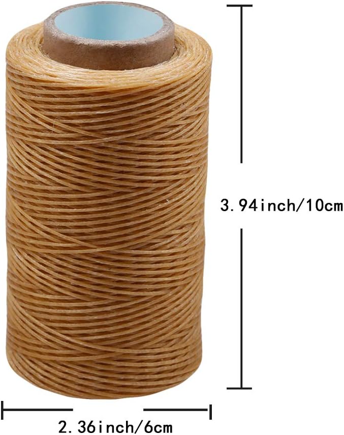 284 Yards Waxed Thread, 210D Heavy Duty Wax Thread for Leather Sewing, Upholstery Thread, 0.8mm Flat Waxed Thread for Bookbinding/Shoe Repairing/Leather Projects