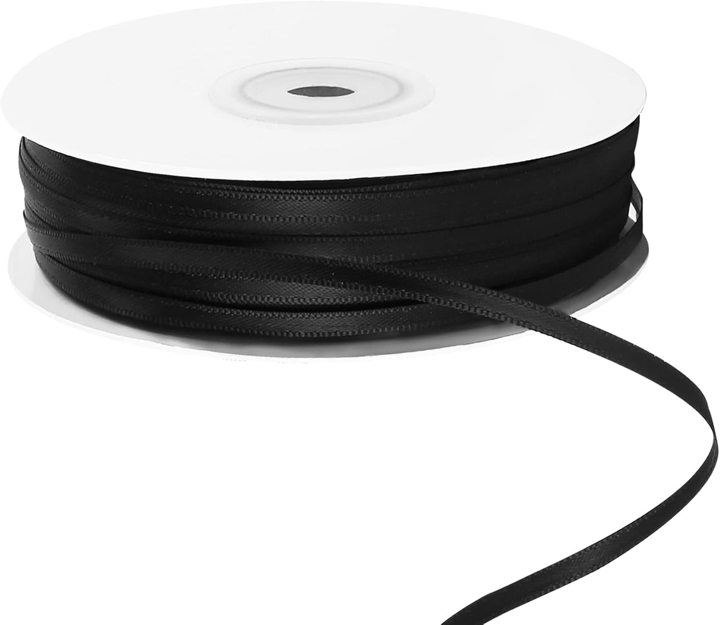 LIUYAXI Black Double Faced Satin Ribbon, 1/8" X Continuous 100 Yards, Thin Ribbons Perfect for Gift Wrapping Wedding Invitation Card Hair Bows Tag Floral Arrangement DIY Craft