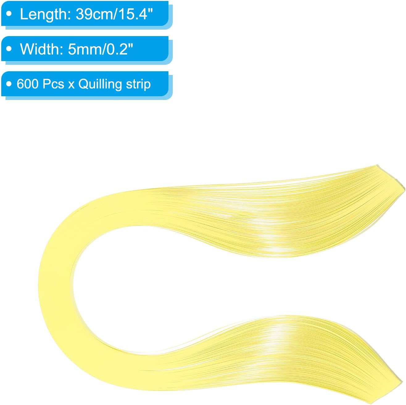 PATIKIL Quilling Strips Paper 600pcs 5mm 39cm Origami Paper Quilling Kits for Art DIY Hand Craft Christmas, Yellow