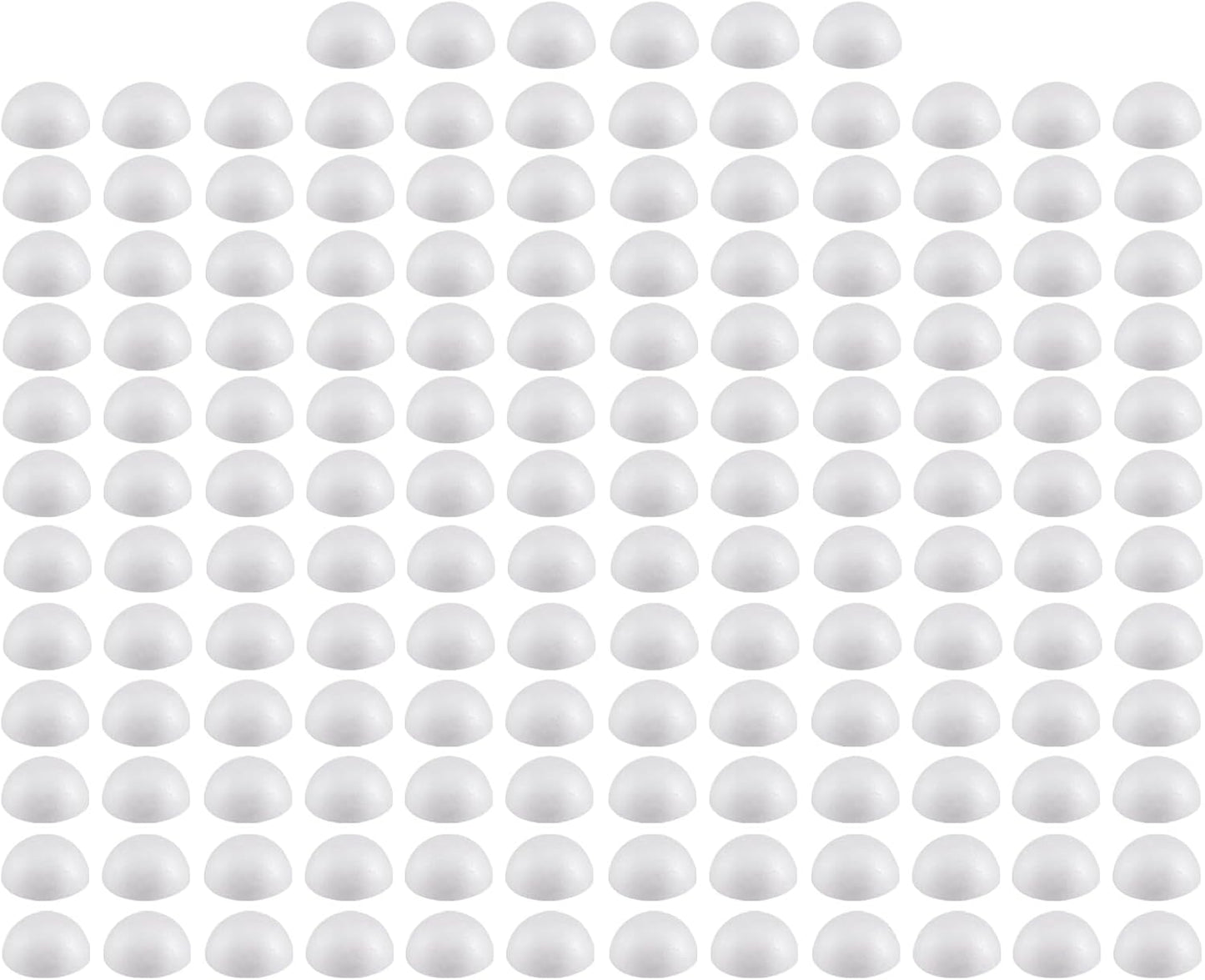 Crafjie 150PCS 1 Inchs Half Foam Balls White Half Round Polystyrene Foam Balls Craft Supplies Hemispherical Christmas Craft Ballfor DIY Home Craft Project and Art Decoration