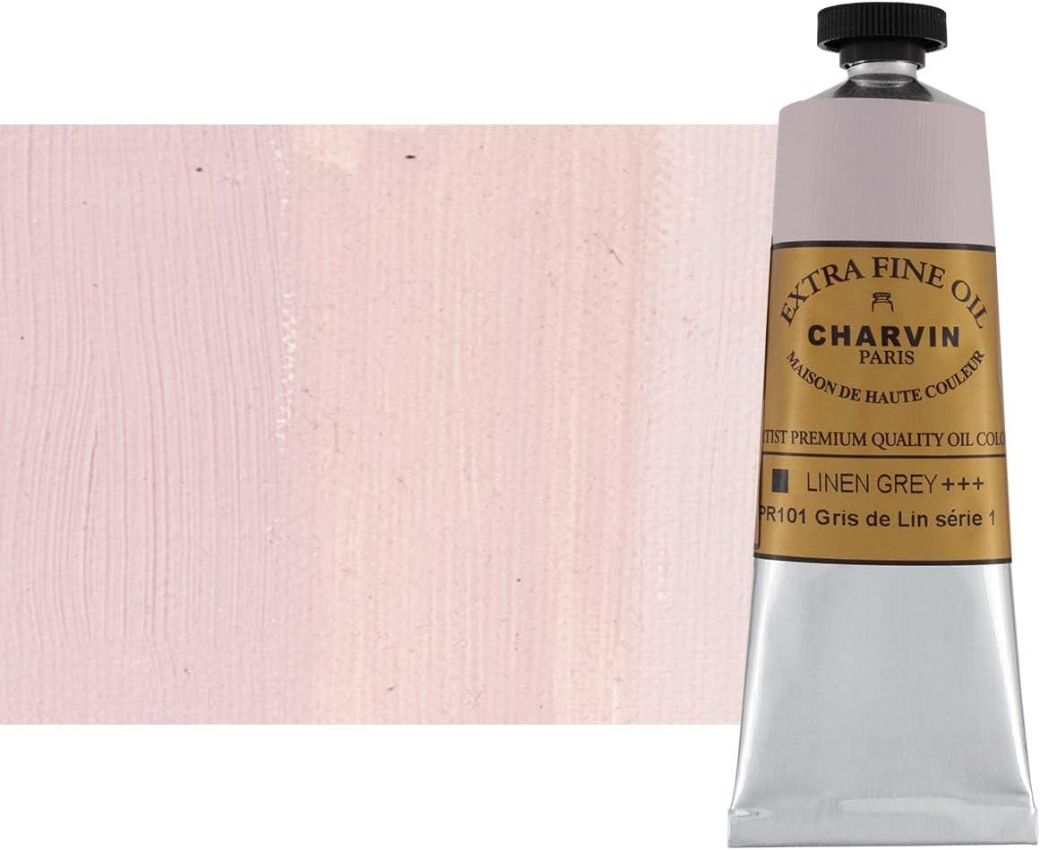 Charvin Extra Fine Oil Paint, Linen Grey 60 mL - Triple-Milled, Rich Texture, Poppy Oil-Based, Light-Fast, Handmade, Archival Quality
