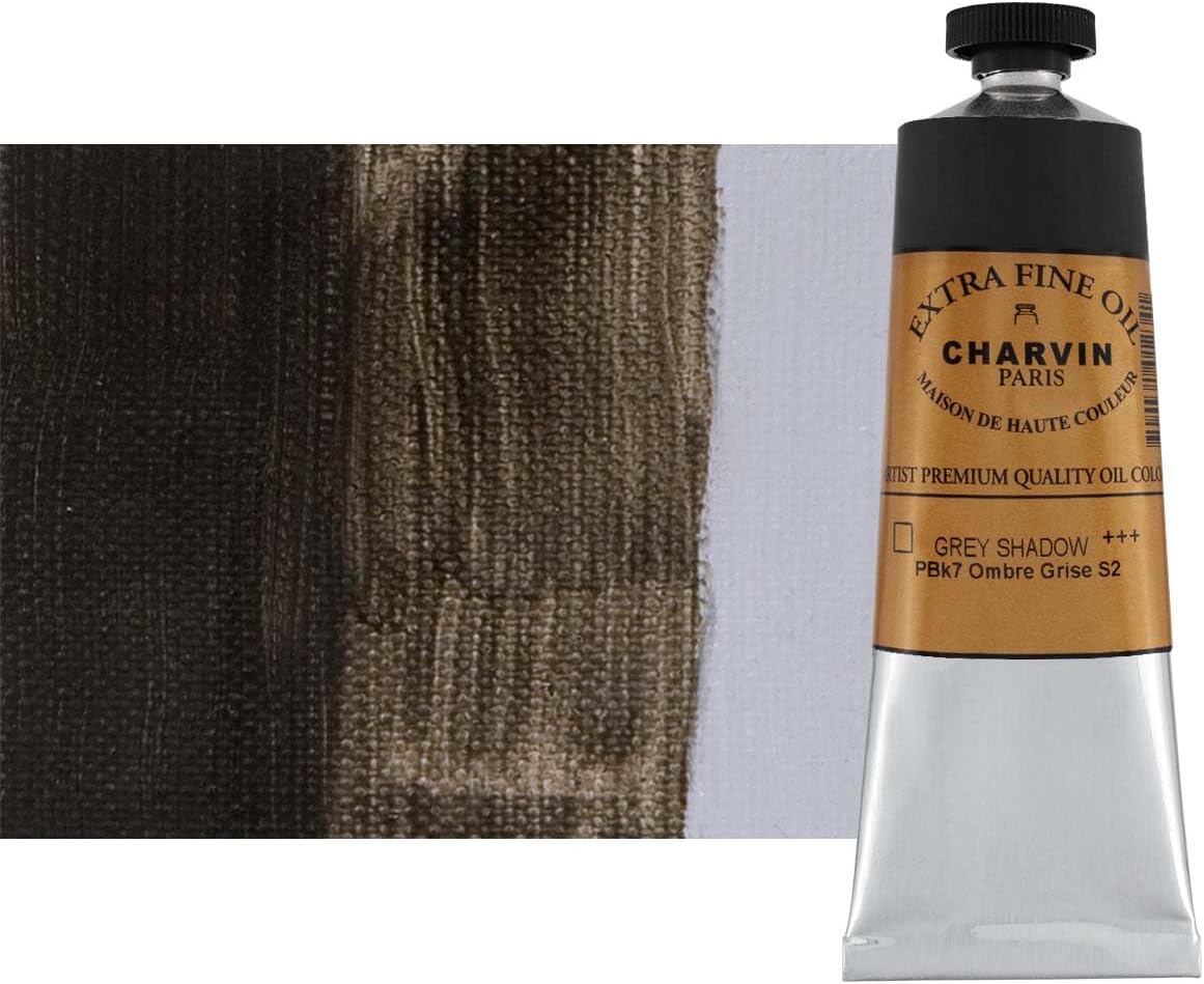Charvin Extra Fine Oil Paint, Grey Shadow 60 mL - Triple-Milled, Rich Texture, Poppy Oil-Based, Light-Fast, Handmade, Archival Quality