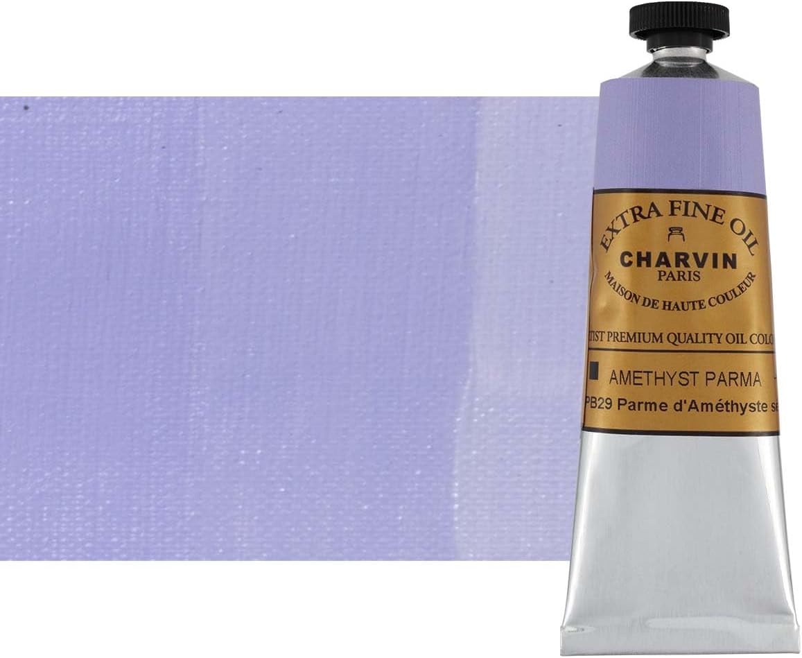 Charvin Extra Fine Oil Paint, Amethyst Parma 60 ml - Triple-Milled, Rich Texture, Poppy Oil-Based, Light-Fast, Handmade, Archival Quality