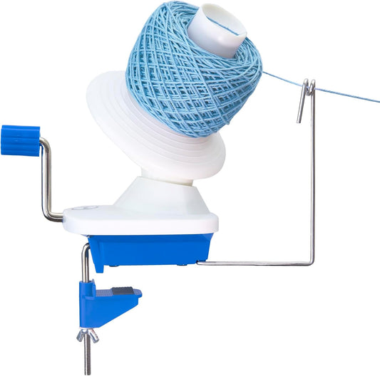 Olikraft Manual Yarn Winder | Yarn Ball Winder, Roller, Baller Crochet Spinner for Crocheting | Clamp for 1 3/4" Surfaces | Create Cakes up to 4oz