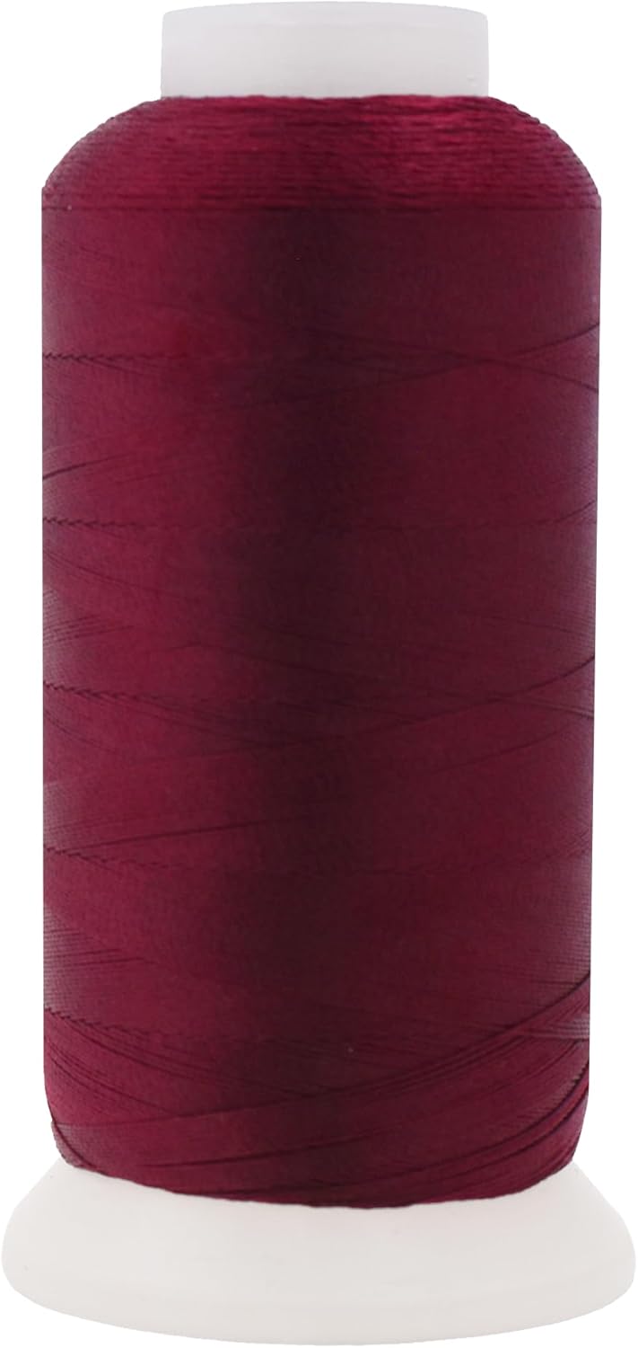Mandala Crafts Wine Heavy Duty Thread - 1500 Yds Tex 70 Thread for Sewing Drapery Jeans Leather Hair - Bonded Polyester for Outdoor Marine Upholstery