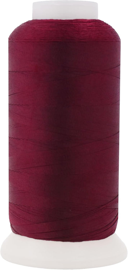 Mandala Crafts Wine Heavy Duty Thread - 1500 Yds Tex 70 Thread for Sewing Drapery Jeans Leather Hair - Bonded Polyester for Outdoor Marine Upholstery