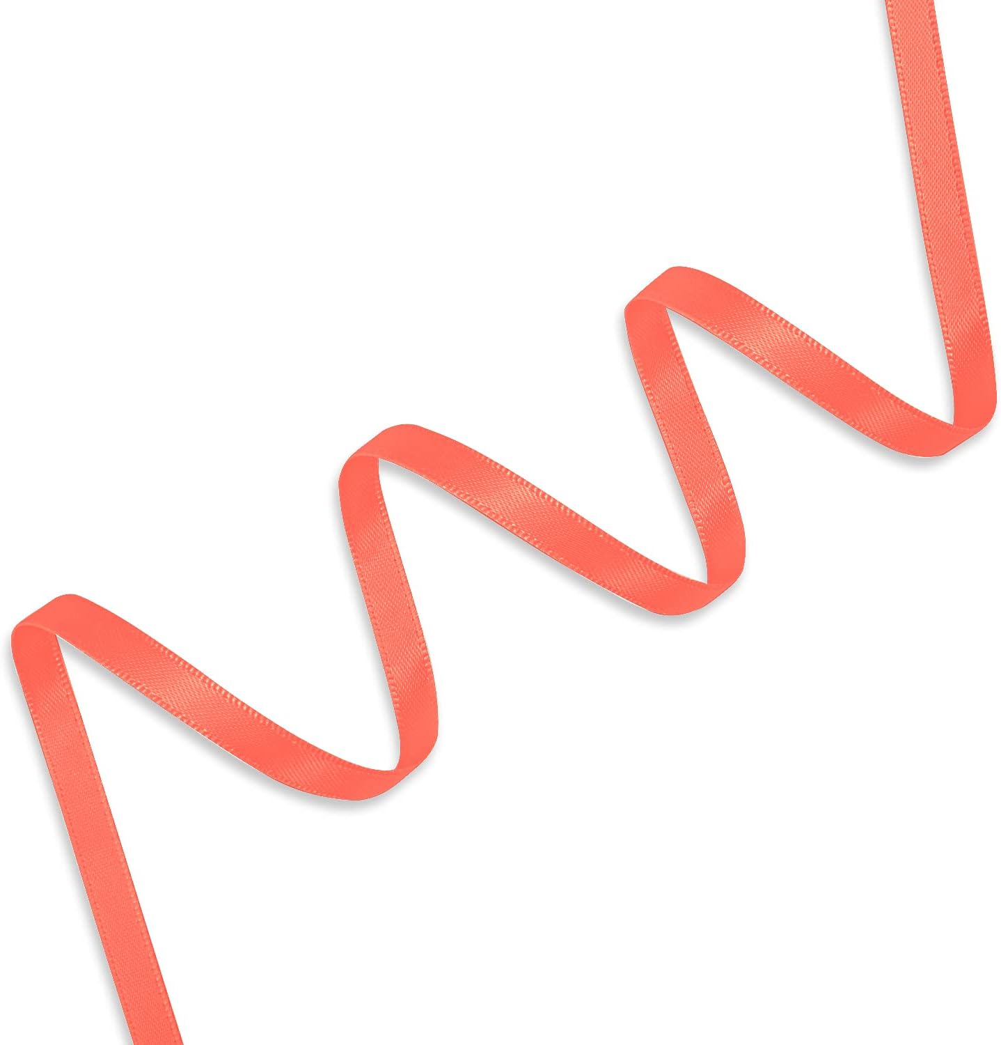 Humphrey's Craft 1/4 Inch Neon Orange Double Faced Satin Ribbon - 50 Yards Variety of Color for Crafts Gift Wrapping DIY Bows Bouquet Decoration Sewing Christmas Tree Wedding and Invitation Card.