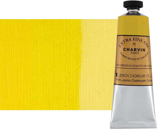 Charvin Extra Fine Oil Paint, Cadmium Yellow Lemon 60 mL - Triple-Milled, Rich Texture, Poppy Oil-Based, Light-Fast, Handmade, Archival Quality