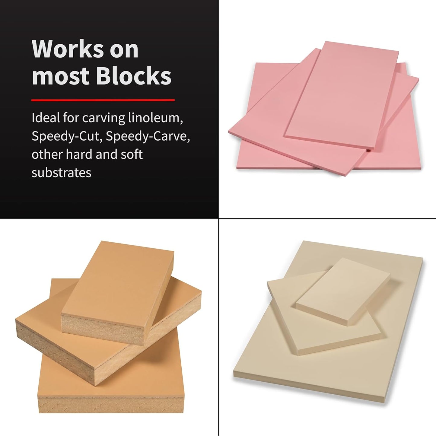 Speedball Linoleum Cutter Kit Assortment #1 (6-Pack) - Linocut Carving Tools for Block Printing, Includes 5 Blades