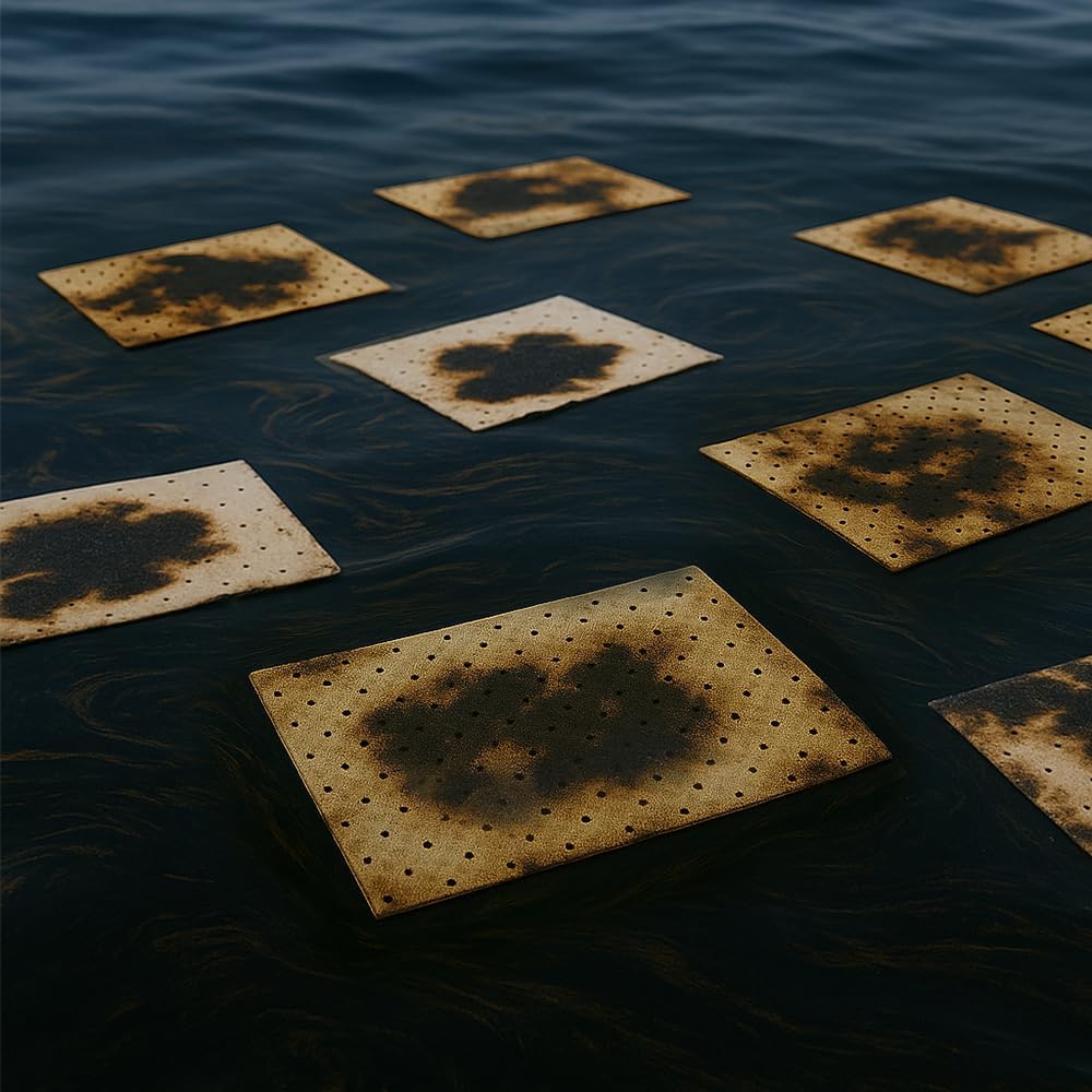 FLASHDRY Heavy Duty Oil Absorbent Roll - 300GSM/4mm (15" x 144 ft) - Oil-Only Spill Pads for Garage, Marine, Automotive & Industrial Use - Fast Absorbing, Unsinkable Oil Spill Pads, Cut to Size