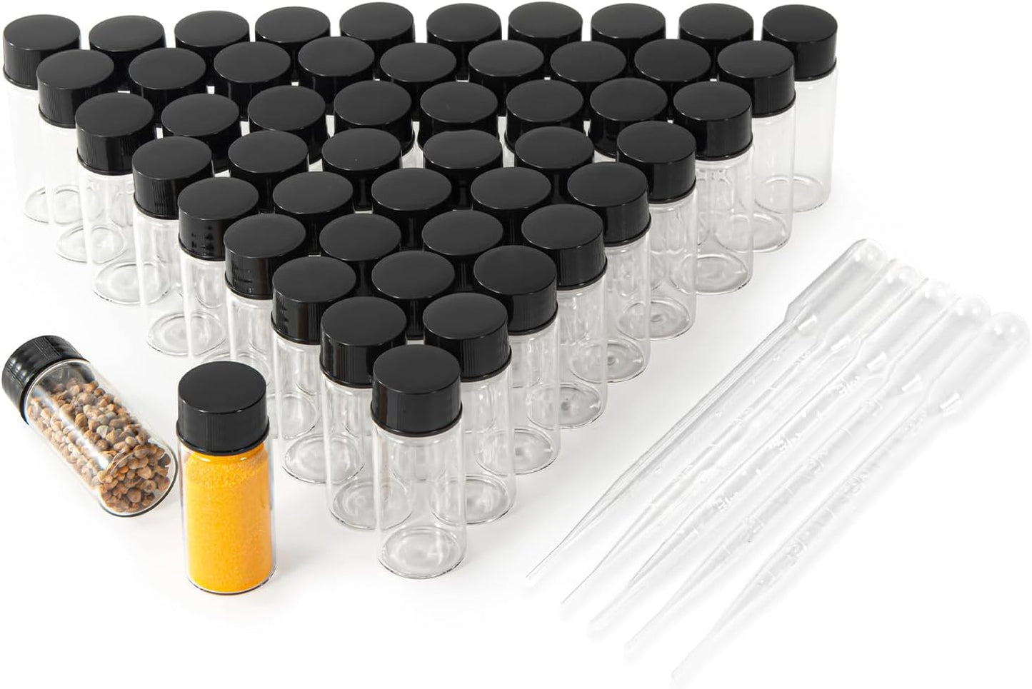 10ml Clear Small Glass Vials 50pcs with Screw Caps(50pcs)