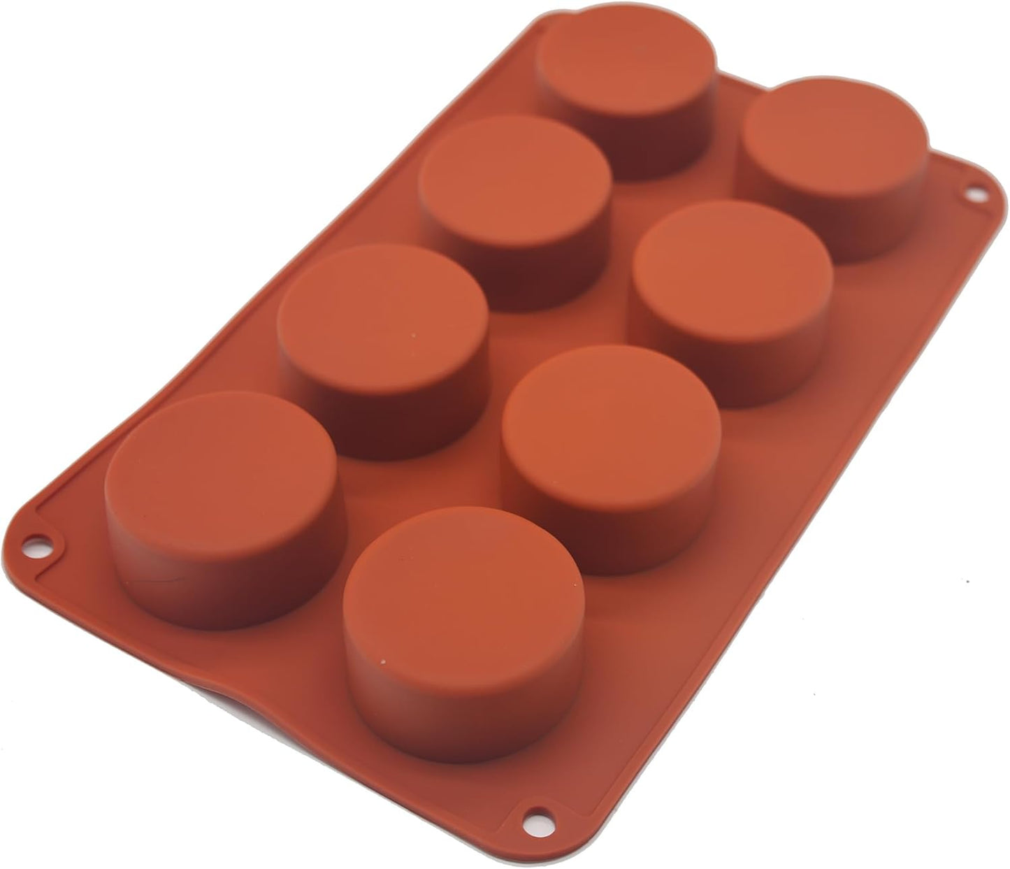 X-Haibei Flower Round Circle Silicone Mold - 8 Cavity for Soap Making, Lotion Bars, Wax, Resin - Floral Detailed Design, Food Grade Flexible Mold for DIY Craft & Cold Process - 3oz Per Cavity