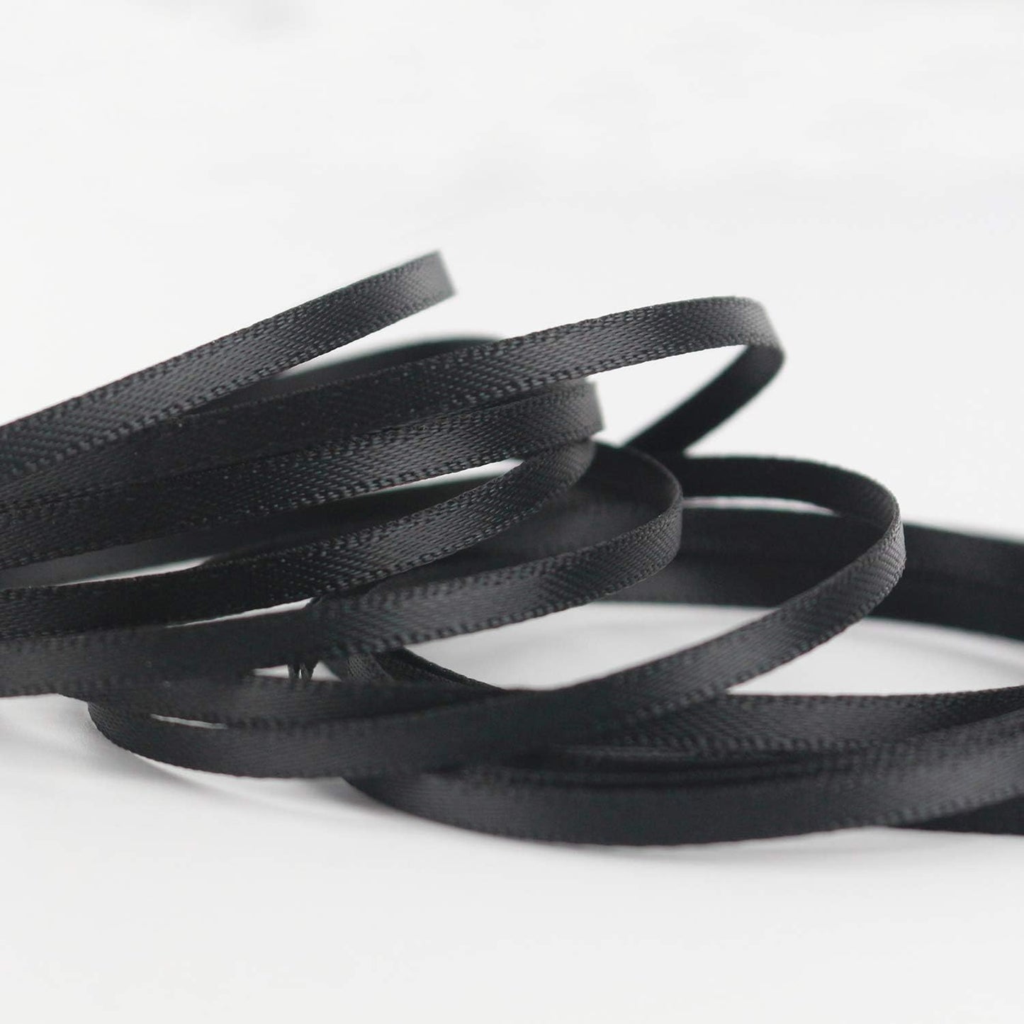 HUIHUANG Solid Color Satin Ribbon 1/8 inch x 100 Yards Roll Ribbon Thin Black Satin Ribbon for Crafts Sewing Gift Wrapping DIY Bows (Black)