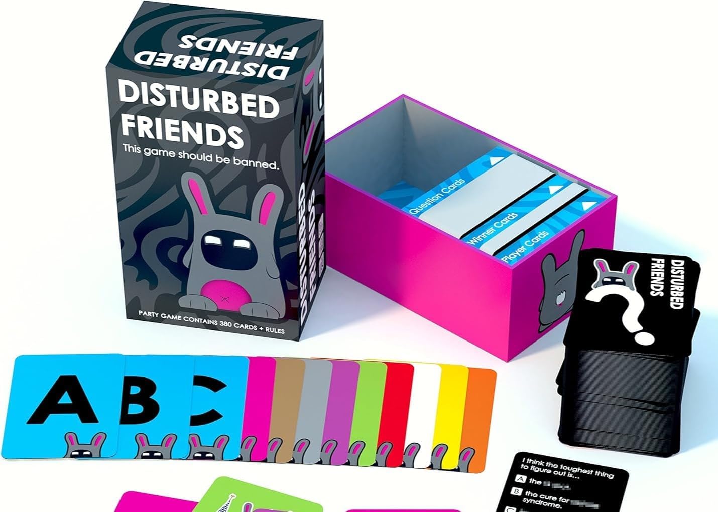Disturbed Friends Party Game - Find Out Who Your Friends are! Hilarious Card Game for Adults, Friends, Family, College Students, Fun Parties and Board Games Night with Your Group