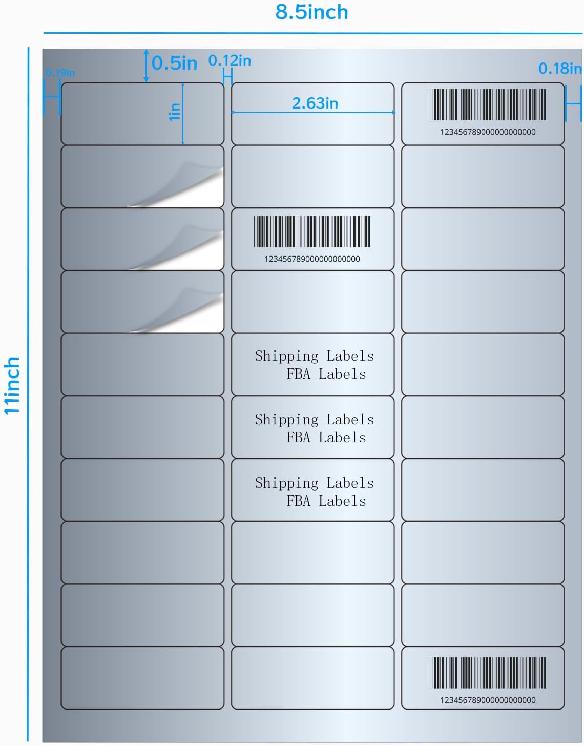 1" x 2-5/8" Address Labels- Matte Silver Mailing Labels Stickers for Laser/Inkjet Printer-Permanent Adhesive Stickers