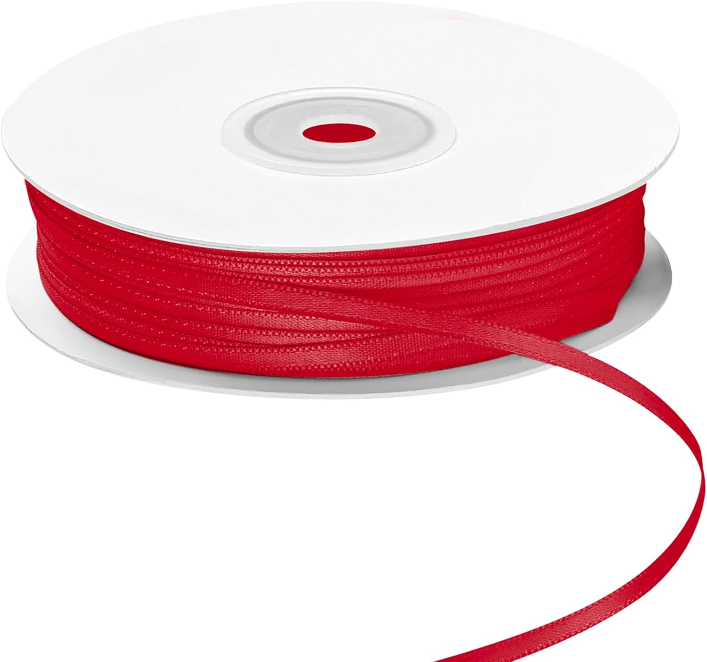 LIUYAXI Hot Red Double Faced Satin Ribbon, 1/8" X Continuous 100 Yards, Thin Ribbons Perfect for Gift Wrapping Wedding Invitation Card Hair Bows Tag Floral Arrangement DIY Craft