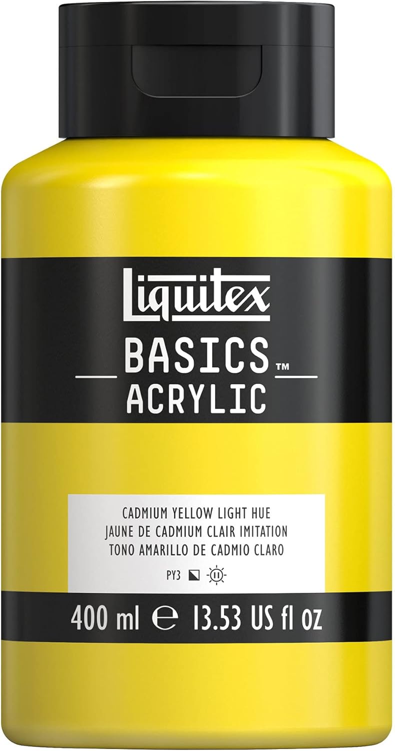 Liquitex BASICS Acrylic Paint, 400ml (13.5-oz) Bottle, Cadmium Yellow Light Hue
